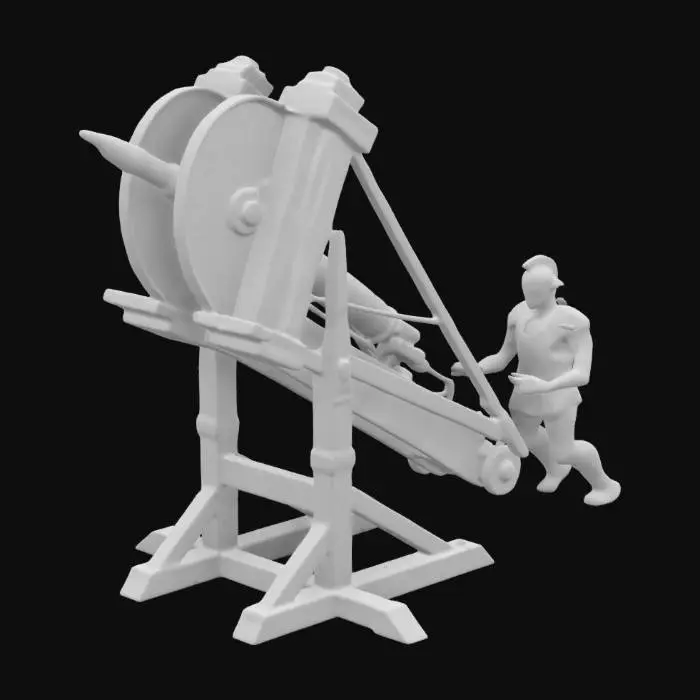3D model for Ancient Roman Rocket Launcher with Balistic Rocket #ChronoForgeWeapon#