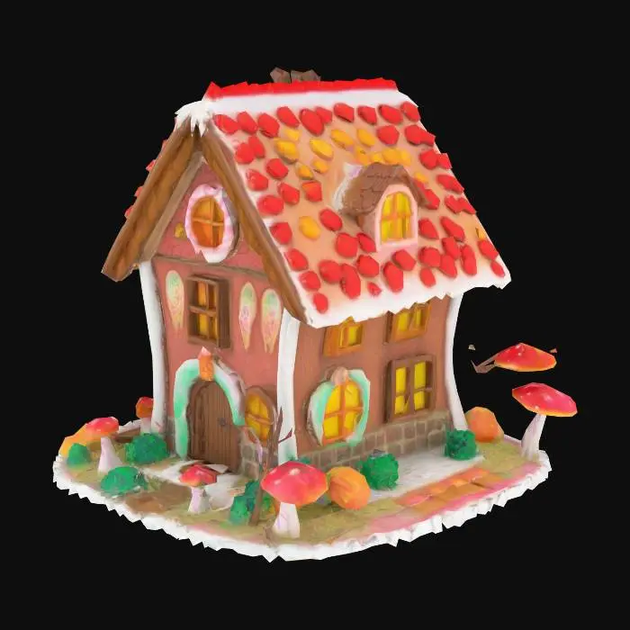 3D model for #Fairy# Make, a Fantasy, Highly Detailed, Ultra Realistic, witch house /candy cabin from "Hansel and Gretel
