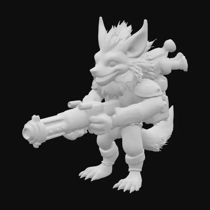 3D model for league of legends style, Heimerdinger, alien or hextech or rocket launcer, high quality, Highly Detailed, Full Body, Symmetrical Body