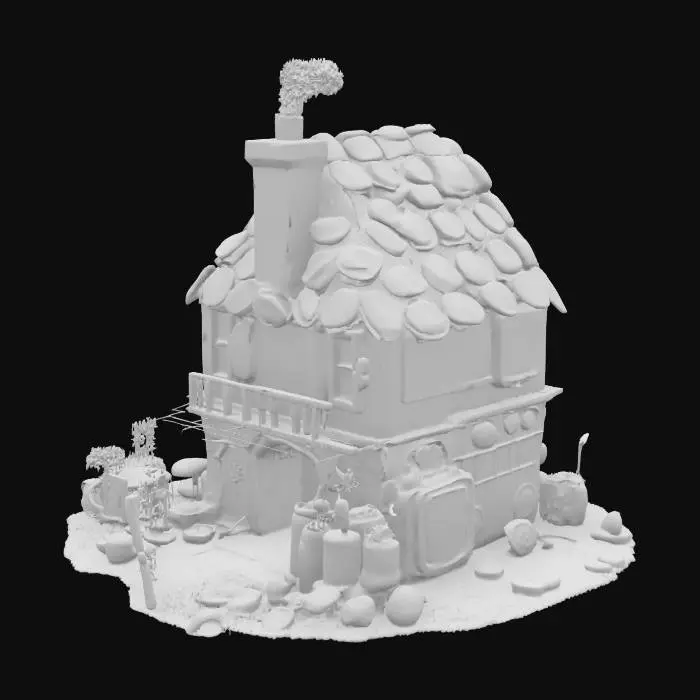 3D model for Create a completehouse from tin cans, food and drink, Stylized, Sci-Fi, Game Assets, Highly Detailed