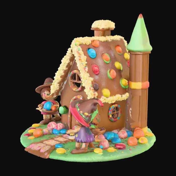 3D model for Hansel and Gretel, witches house #Food#