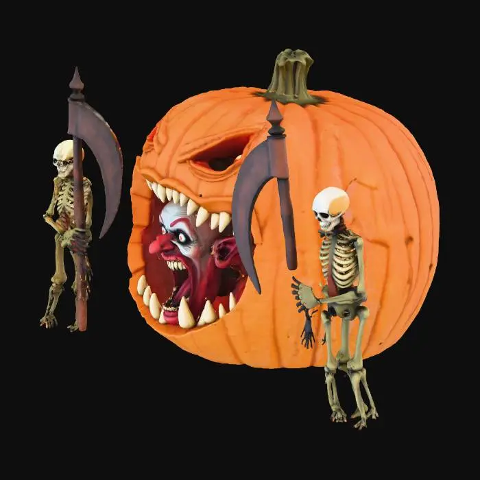 3D model for Haunted Jack-o'-Lantern Guard., #Halloween2025#