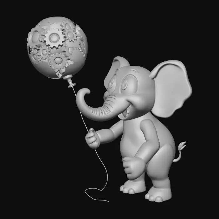3D model for Elephant and the Gear Balloon