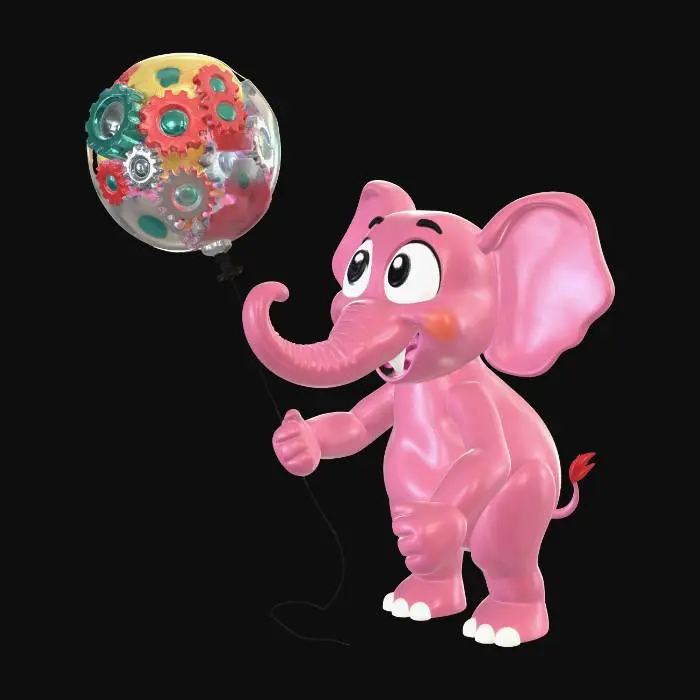 3D model for Elephant and the Gear Balloon