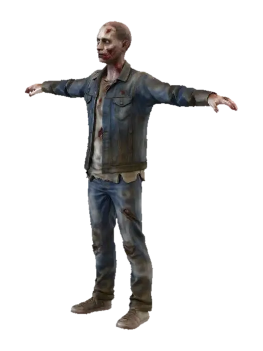 zombie civil - Apocalypse 3D model, vytvořený pomocí AI