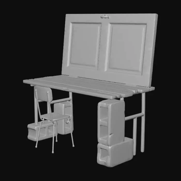 3D model for Rustic Workspace