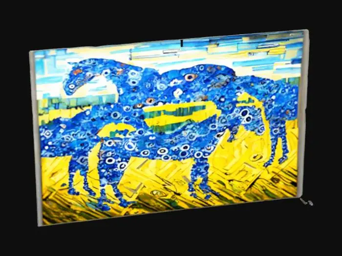 3D model for Blue Horses in a Field