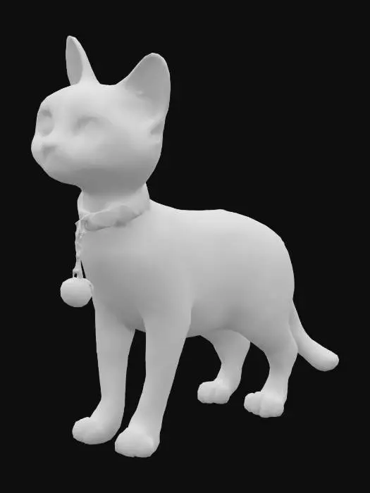 3D model for a Siamese cute kitten that stands on two feet