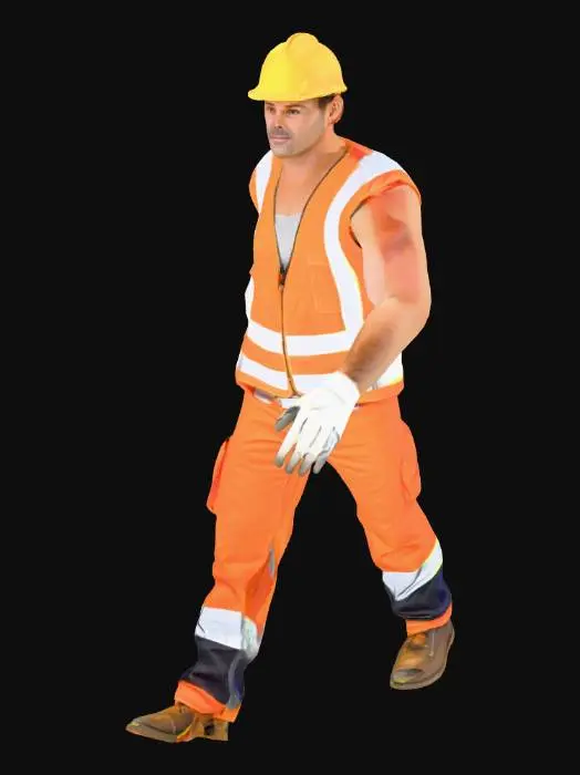 3D model for Construction Worker Resting