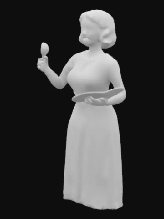3D model for 1950s – Housewife Ideal (Hourglass figure, makeup, domestic roles) full body