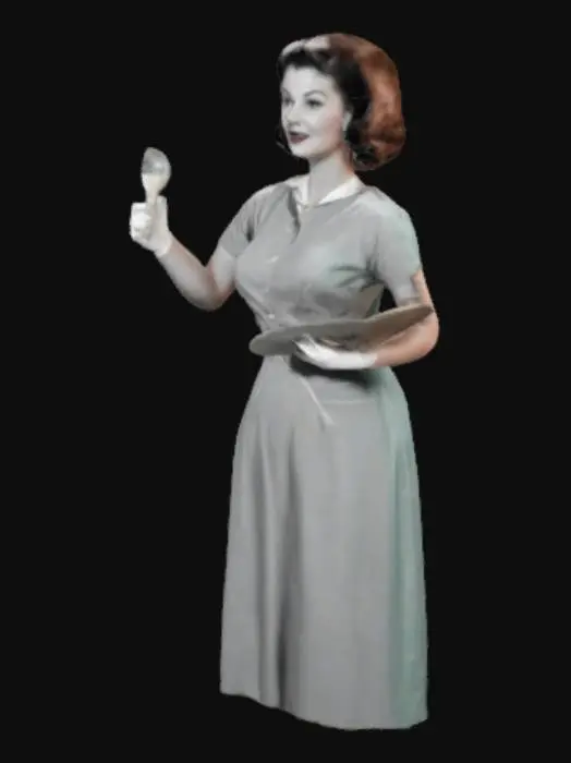 3D model for 1950s – Housewife Ideal (Hourglass figure, makeup, domestic roles) full body
