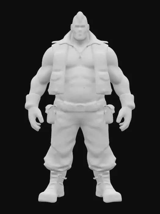 3D model for Roger Truegust is a 47 year old male human ranger.

He has cropped, wavy, auburn hair shaved on the left side and brown eyes.

He has soft, sunburned, white skin.

He stands 152cm (4'11") tall and has a regular build.

He has a round, average face with a short sideburns.