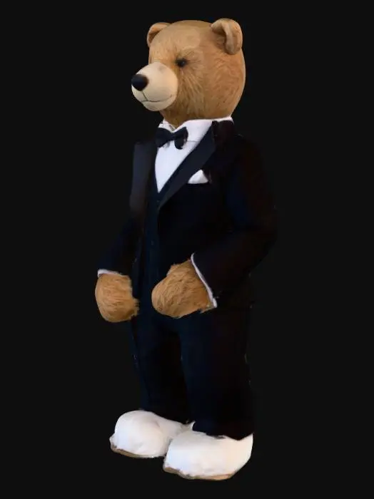 3D model for Teddybear in Black Suit, #PBR#