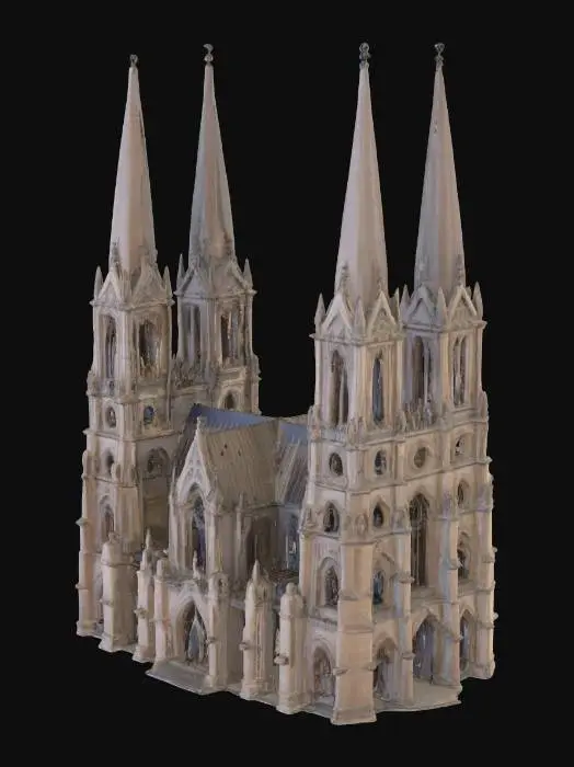 3D model for gothic cathedral with large spires