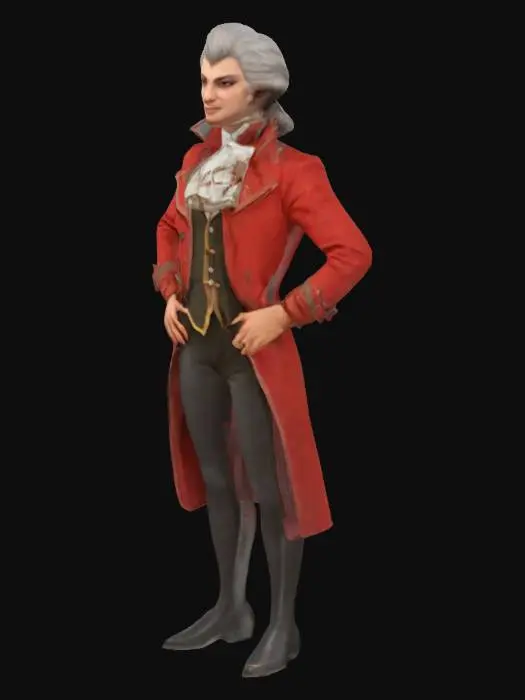 3D model for The Dashing Nobleman, the famous pianist Wolfgang Amadeus Mozart,