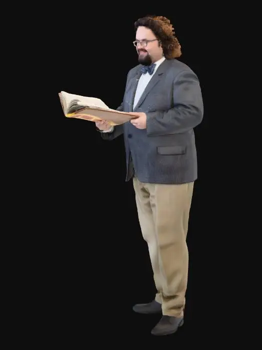 3D model for Scholar Holding a Book