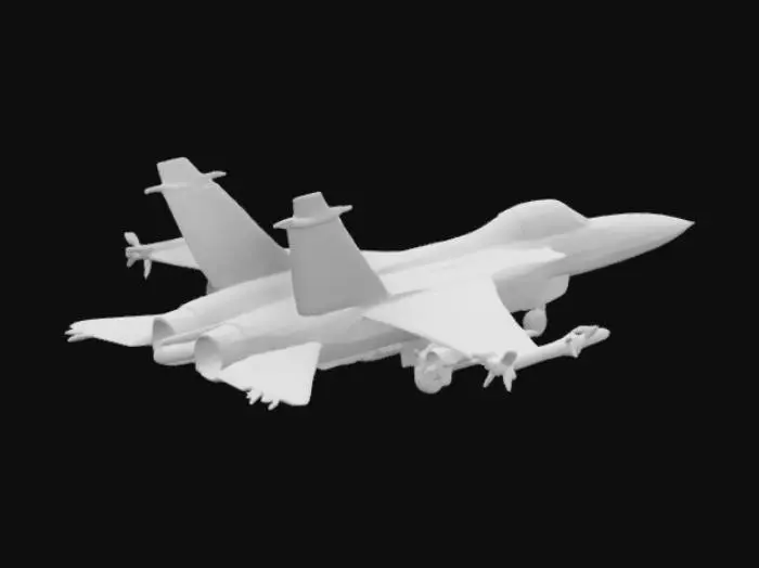 3D model for cerate a fighter get with miclies in gray couler 