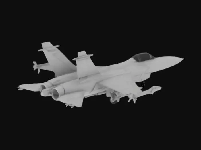 3D model for cerate a fighter get with miclies in gray couler 