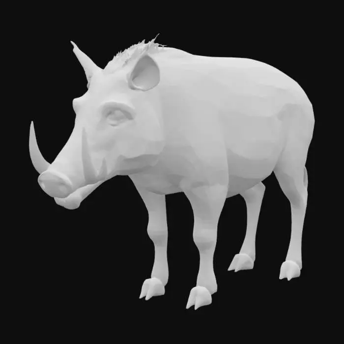 3D model for wild boar, ps1 style