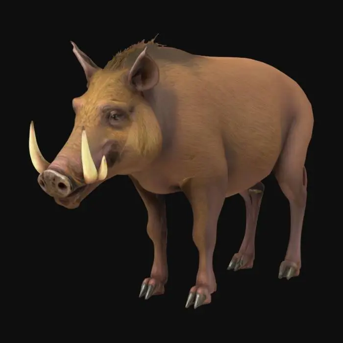 3D model for wild boar, ps1 style