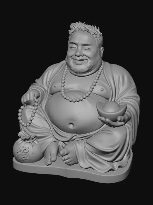 3D model for Golden Laughing Buddha