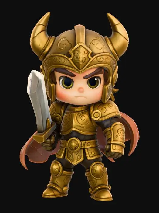 3D model for Tiny Warrior Hero