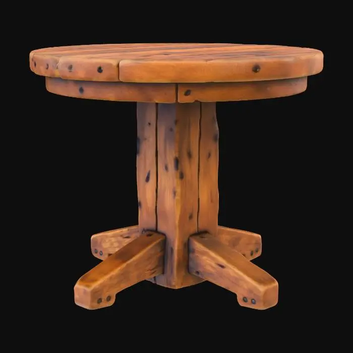 3D model for Rustic Wooden Table