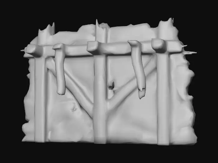 3D model for Stone and timber fortress wall