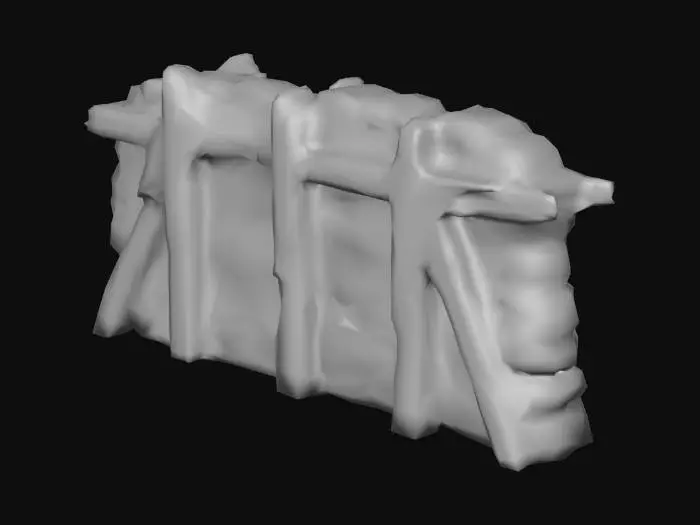 3D model for Stone and Timber fortress Wall 2