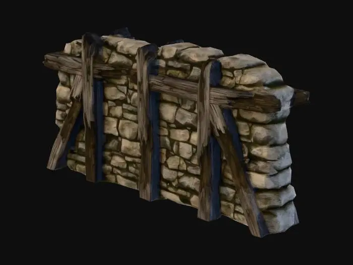 3D model for Stone and Timber fortress Wall 2