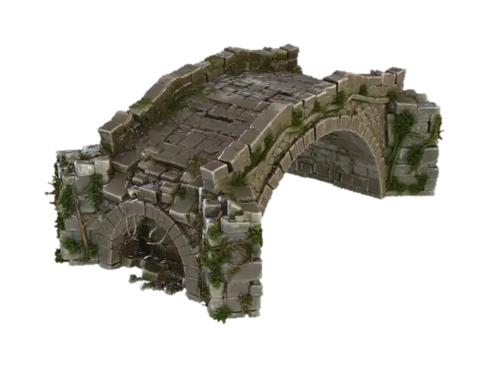 Ancient Stone Bridge by Mcklem — made with Meshy AI 3D generator, free FBX OBJ GLB STL download