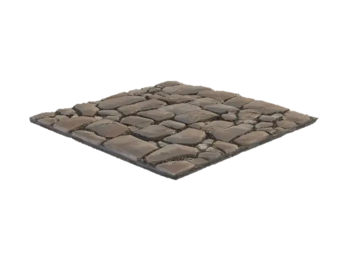 Cobblestone Pathway - Ground-3D-Modell, KI-generiert