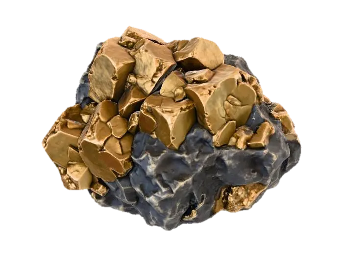 Gold Ore - Mineral 3D model, vytvořený pomocí AI