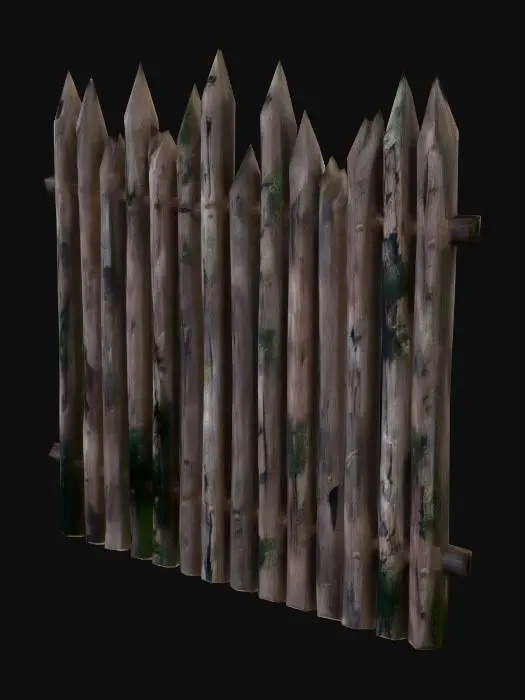 3D model for Wooden Palisade