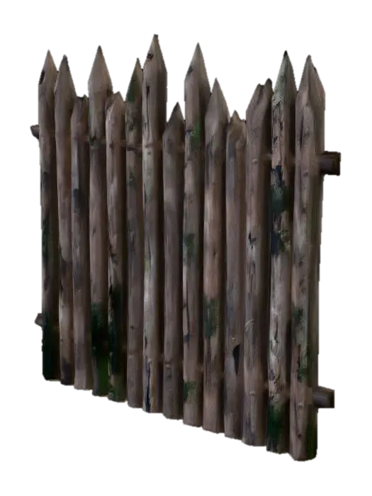 Wooden Palisade 3D model, vytvořený pomocí AI