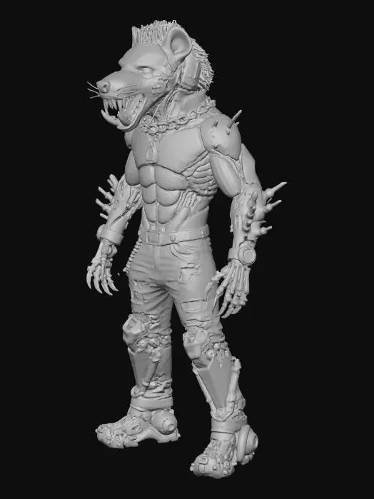 3D model for Cyber Hyena Warrior