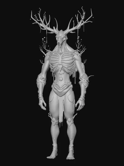 3D model for Cyber Antler Guardian