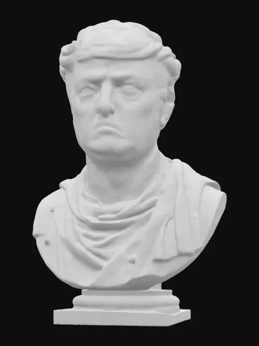 3D model for Generate a Marble bust of Donald Trump. Make it the style of an old roman bust.
