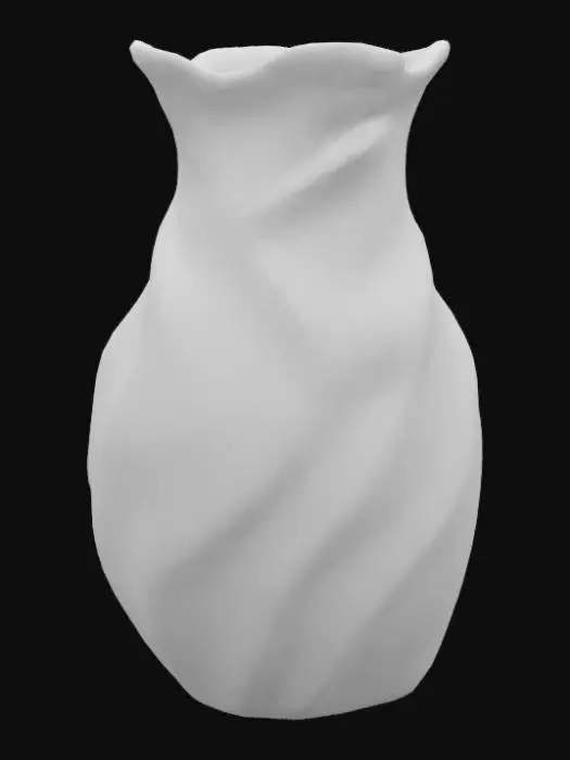 3D model for A Crystal vase with a spiral design. Green crystal and see through., Jade. Crystal clear green vase. Glowing and shiny