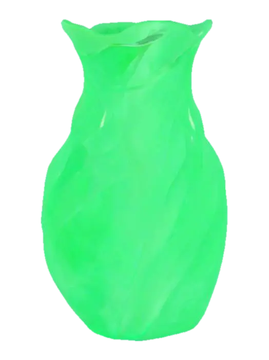 A Crystal vase with a spiral design. Green crystal and see through., Jade.… - Glassware 3D model, vytvořený pomocí AI