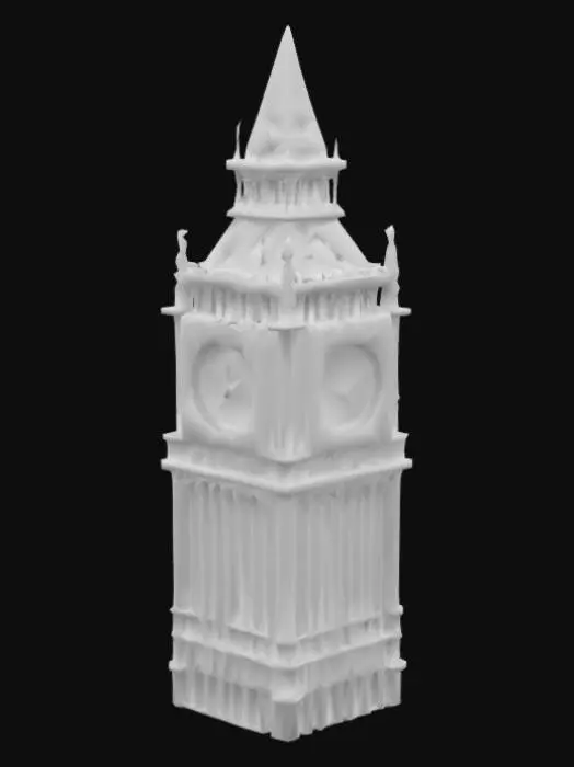 3D model for #AroundTheWorld#, #England# Big Ben clock tower reamagined. The clock face is tempature gauge. Highly detailed.