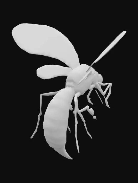 3D model for Giant Mosquito Fantasy Art, transparent wings