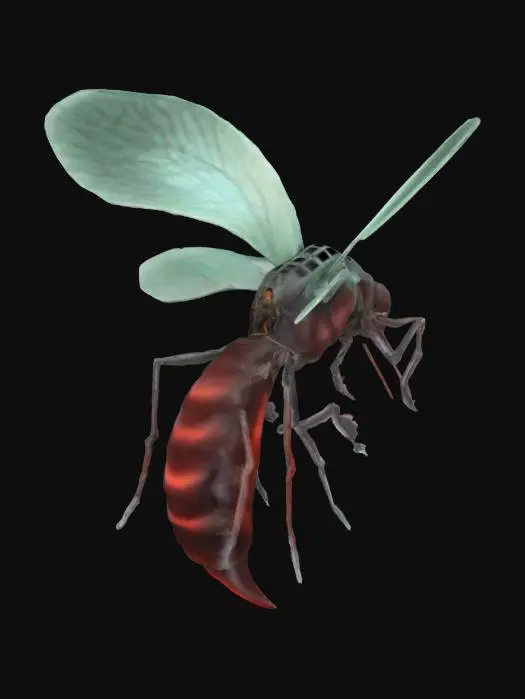 3D model for Giant Mosquito Fantasy Art, transparent wings