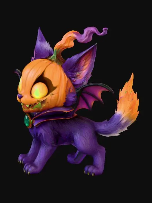 3D model for #Halloween2025#,Pumpkin Cat