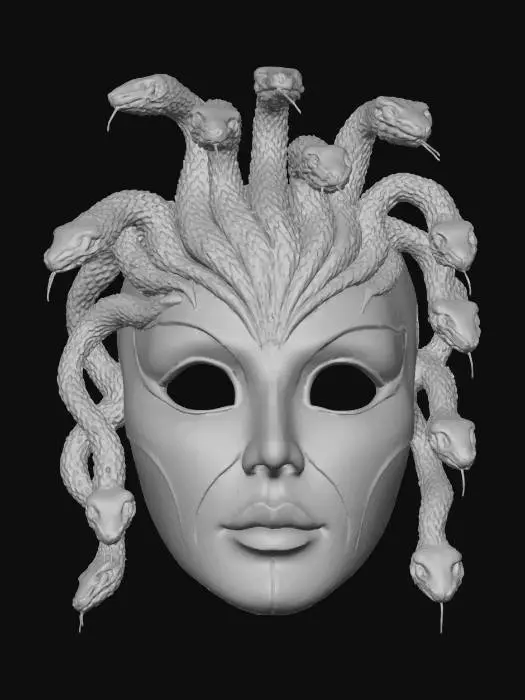 3D model for #Halloween2025#, Gorgon Mask