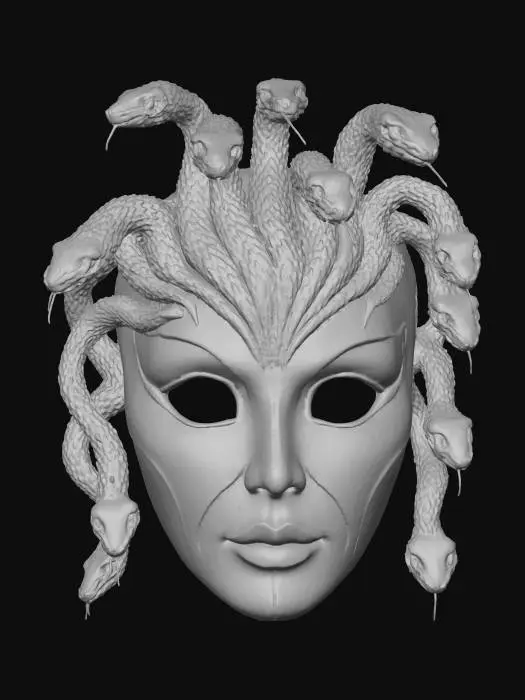 3D model for #Halloween2025#, Gorgon Mask