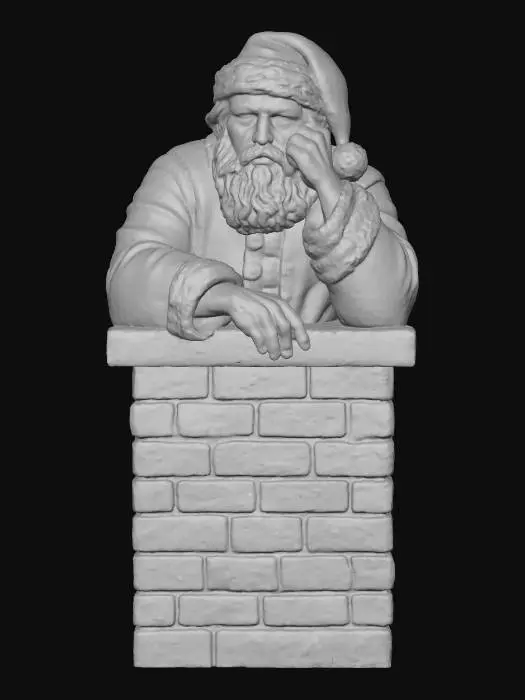3D model for #Thanksgiving#, Santa's Stucking Contemplation