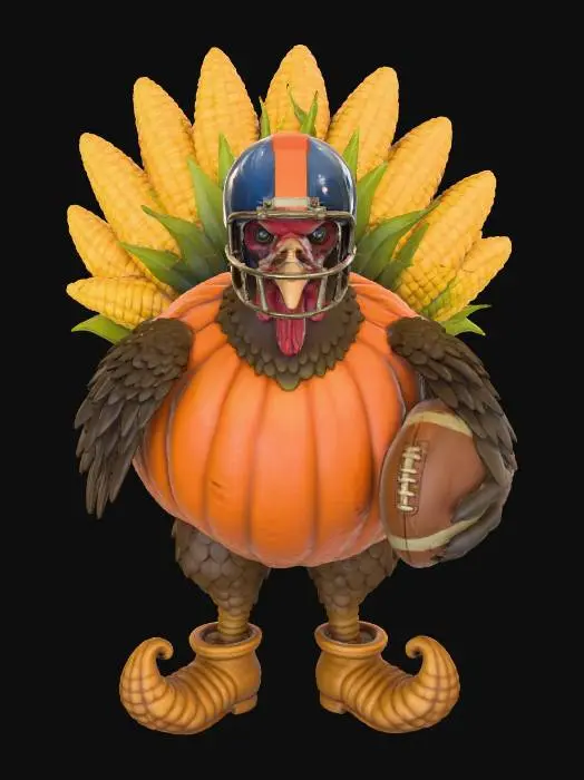 3D model for #Thanksgiving#, Thanksgiving Quarterback