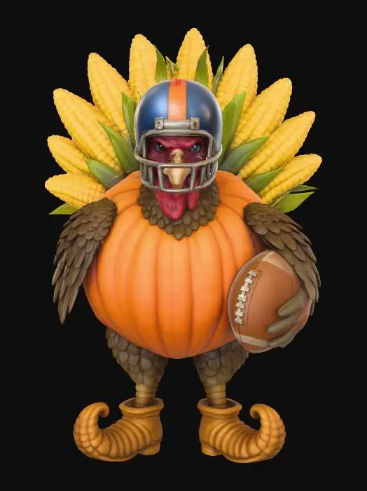 3D model for #Thanksgiving#, Thanksgiving Quarterback