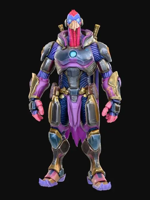 3D model for #Thanksgiving#, dindon cyber punk bio-chimique